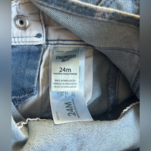 Oshkosh B’gosh floral overalls with button down pants - Picture 4 of 6